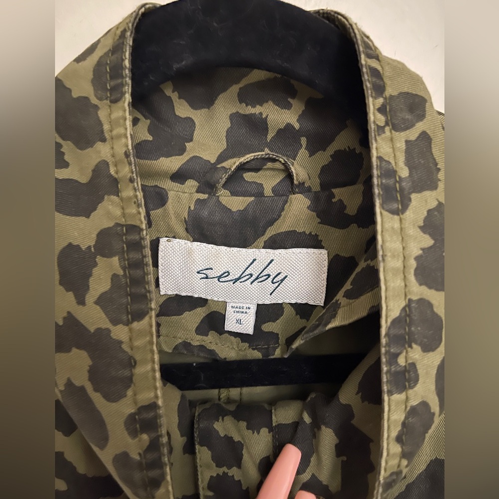 Sebby Olive Leopard Print Utility Jacket - Picture 6 of 6